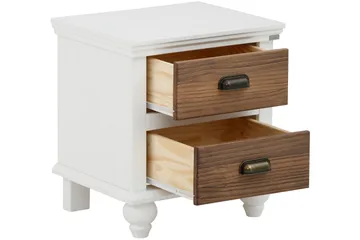 Kagami Natbord 45x38 cm - Hvid/Brun - Møbler - Borde - Aflastningsbord - Sengebord