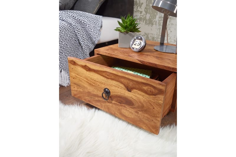 Krams Sengebord 40 cm med Opbevaring Skuffe - Massivt Træ - Møbler - Borde - Aflastningsbord - Sengebord