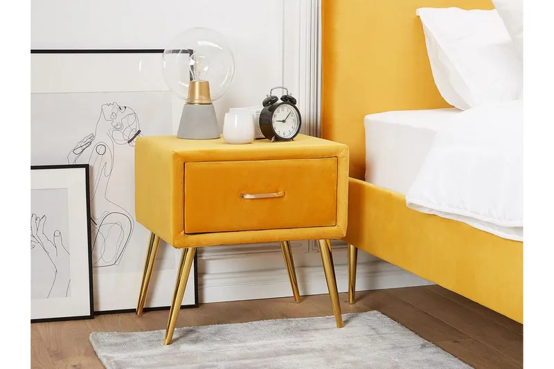 Larochelle Sengebord - Gul - Møbler - Borde - Aflastningsbord - Sengebord