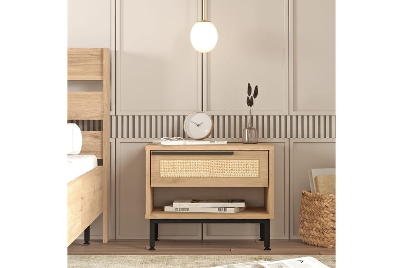 Liyakat Sengebord 53,6 cm - Oak - Møbler - Borde - Aflastningsbord - Sengebord