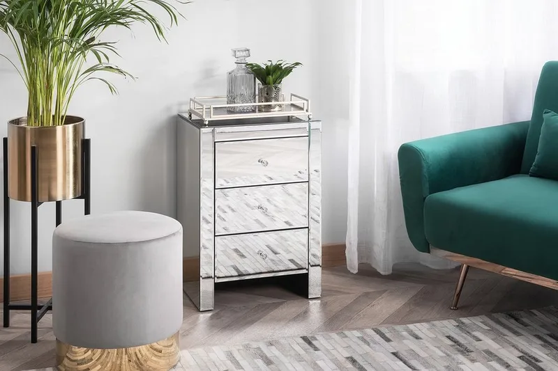 Lorris Sengebord 30 cm - Sølv - Møbler - Borde - Aflastningsbord - Sengebord