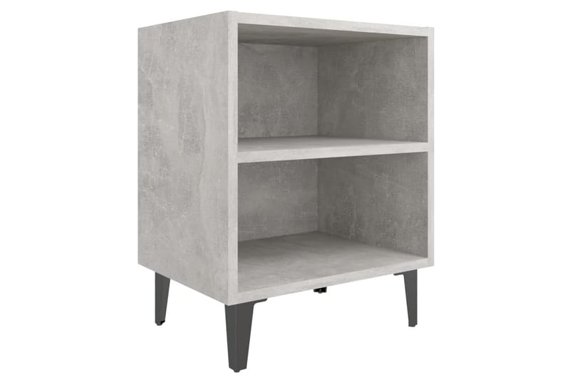 sengebord med metalben 40x30x50 cm betongrå - Grå - Møbler - Borde - Aflastningsbord - Sengebord