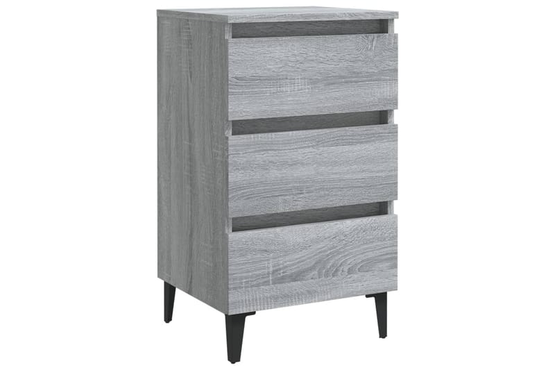 sengebord med metalben 40x35x69 cm grå sonoma-eg - Grå - Møbler - Borde - Aflastningsbord - Sengebord