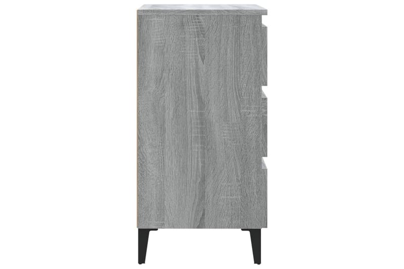 sengebord med metalben 40x35x69 cm grå sonoma-eg - Grå - Møbler - Borde - Aflastningsbord - Sengebord
