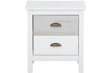 Meridian Sengebord 120 cm - Hvid/Lysegrå - Møbler - Borde - Aflastningsbord - Sengebord
