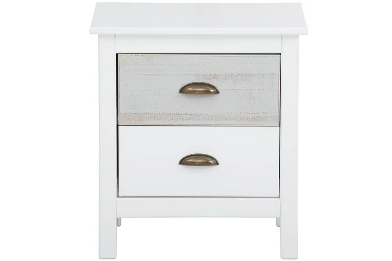 Meridian Sengebord 120 cm, Hvid/Lysegrå