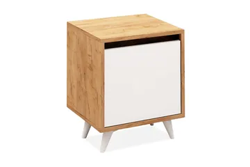 Mod Design Sengebord 45 cm med Opbevaring Hvidt Skab - Træ/Hvid - Møbler - Borde - Aflastningsbord - Sengebord