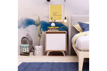 Mod Design Sengebord 45 cm med Opbevaring Hvidt Skab - Træ/Hvid - Møbler - Borde - Aflastningsbord - Sengebord