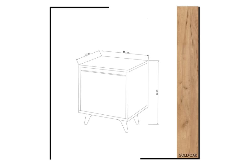 Mod Design Sengebord 45 cm med Opbevaring Skab - Træ/Hvid - Møbler - Borde - Aflastningsbord - Sengebord