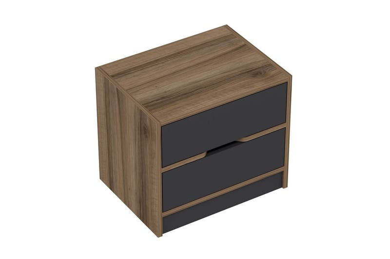 Munna Sengebord 54 cm - Valnød finér/Antracit - Møbler - Borde - Aflastningsbord - Sengebord