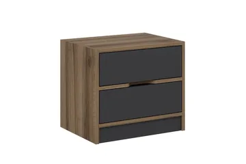 Munna Sengebord 54 cm - Valnød finér/Antracit - Møbler - Borde - Aflastningsbord - Sengebord