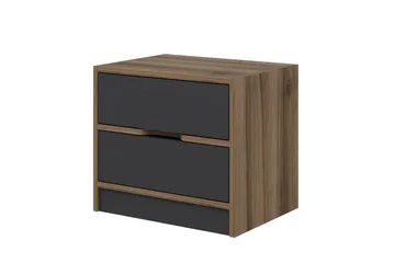 Munna Sengebord 54 cm - Valnød finér/Antracit - Møbler - Borde - Aflastningsbord - Sengebord