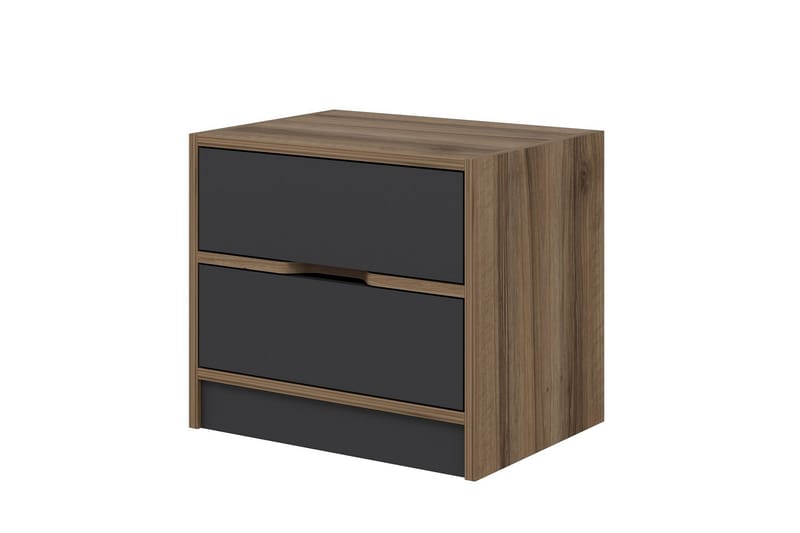 Munna Sengebord 54 cm - Valnød finér/Antracit - Møbler - Borde - Aflastningsbord - Sengebord