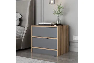 Munna Sengebord 54 cm - Valnød finér/Antracit - Møbler - Borde - Aflastningsbord - Sengebord