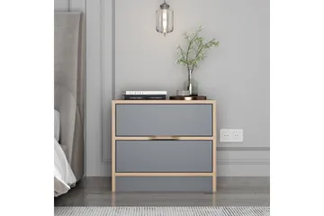 Munna Sengebord 54 cm - Valnød finér/Antracit - Møbler - Borde - Aflastningsbord - Sengebord
