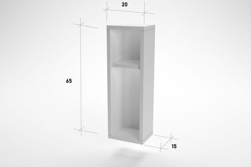 Myrvallen Sengebord 15 cm med Opbevaring 2 Hylder - Hvid - Sengebord