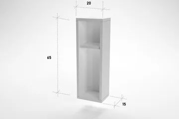 Myrvallen Sengebord 15 cm med Opbevaring 2 Hylder - Hvid - Møbler - Borde - Aflastningsbord - Sengebord