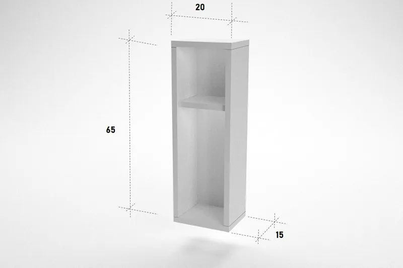 Myrvallen Sengebord 15 cm med Opbevaring 2 Hylder - Hvid - Møbler - Borde - Aflastningsbord - Sengebord