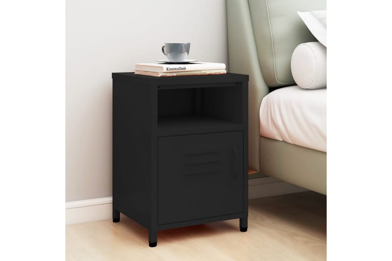 natbord 35x35x51 cm stål sort - Sort - Møbler - Borde - Aflastningsbord - Sengebord
