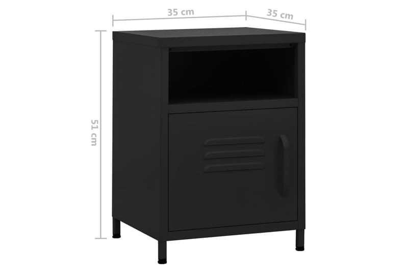 natbord 35x35x51 cm stål sort - Sort - Møbler - Borde - Aflastningsbord - Sengebord