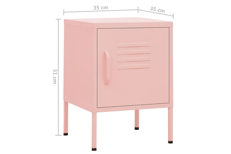 natbord 35x35x51 cm stål pink - Lyserød - Sengebord