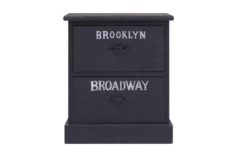 Natbord 38 X 28 X 45 Cm Kejsertræ Sort - Sort - Møbler - Borde - Aflastningsbord - Sengebord