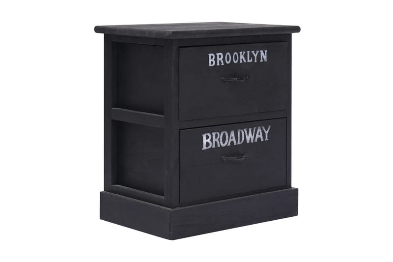 Natbord 38 X 28 X 45 Cm Kejsertræ Sort - Sort - Møbler - Borde - Aflastningsbord - Sengebord