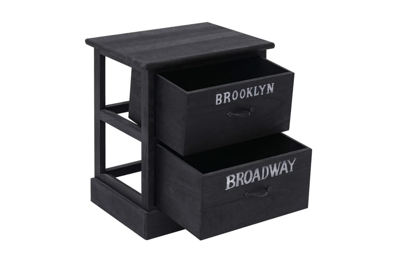 Natbord 38 X 28 X 45 Cm Kejsertræ Sort - Sort - Møbler - Borde - Aflastningsbord - Sengebord