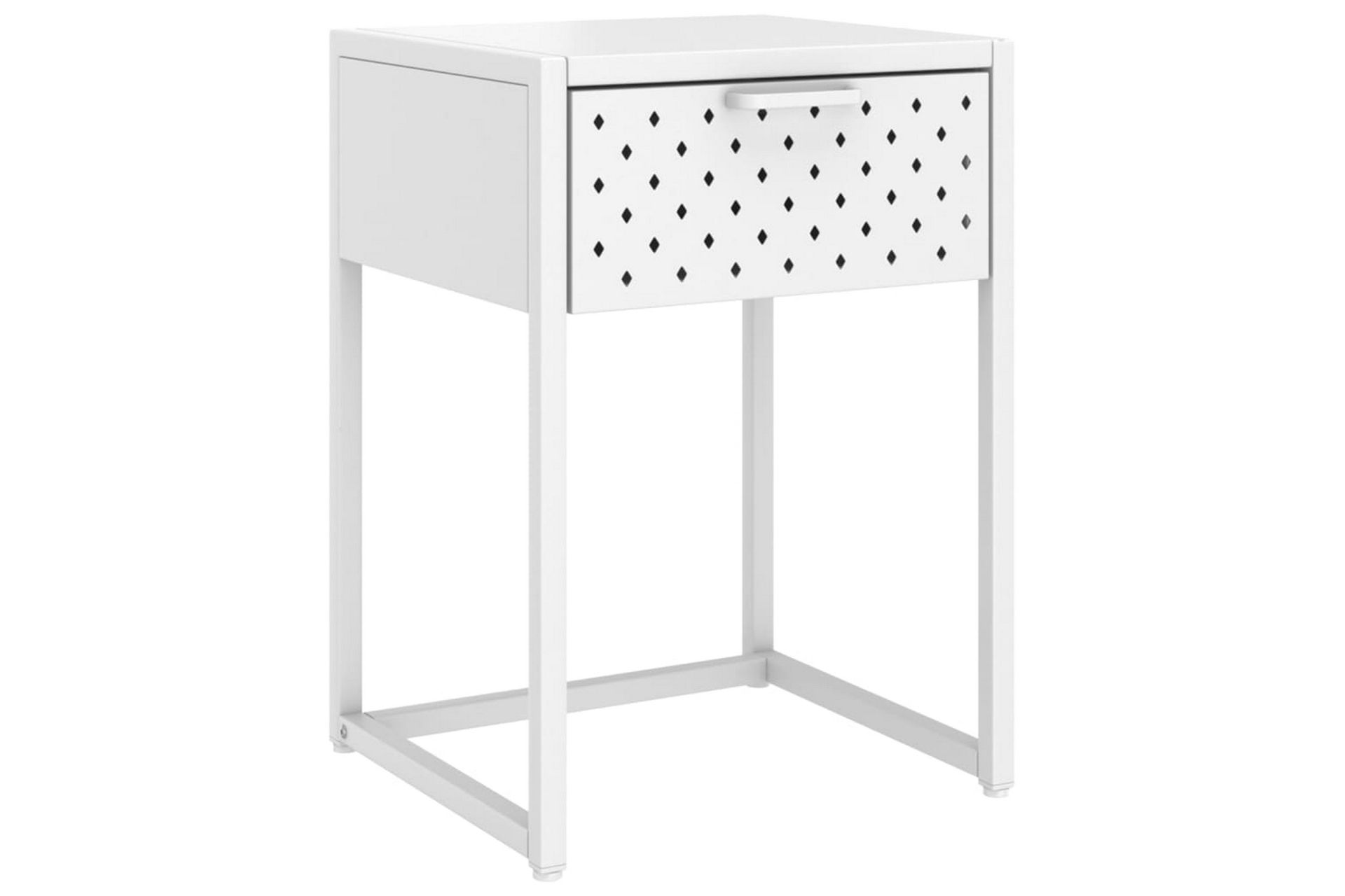 natbord 38x35x54 cm stål hvid - Hvid - Møbler - Borde - Aflastningsbord - Sengebord