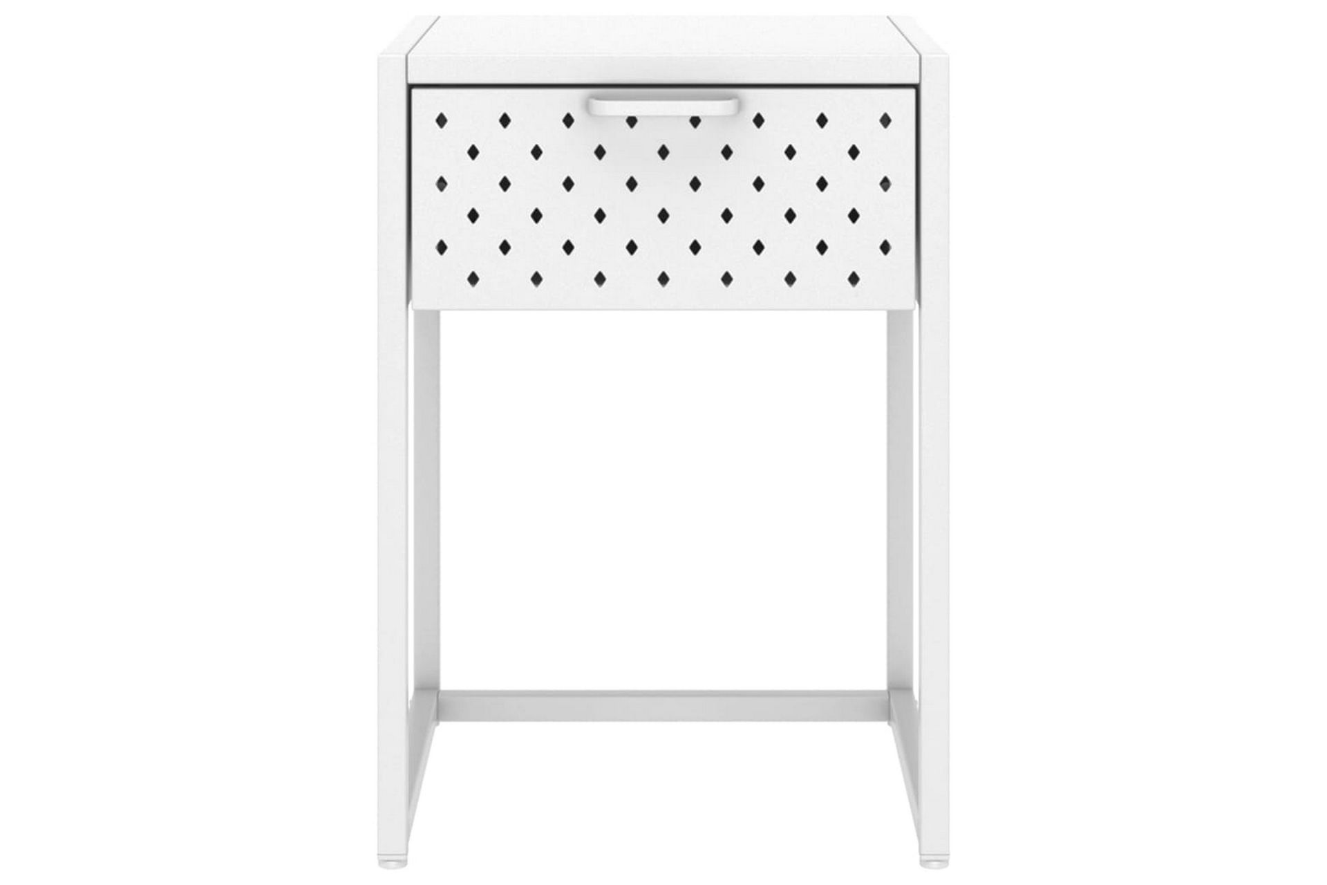 natbord 38x35x54 cm stål hvid - Hvid - Møbler - Borde - Aflastningsbord - Sengebord