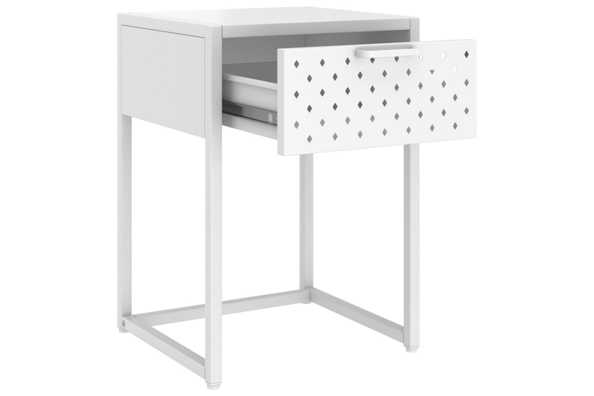 natbord 38x35x54 cm stål hvid - Hvid - Møbler - Borde - Aflastningsbord - Sengebord