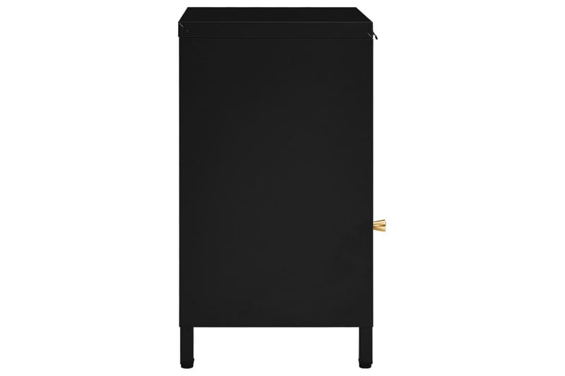 natbord 40x30x54,5 cm stål og glas sort - Sort - Sengebord