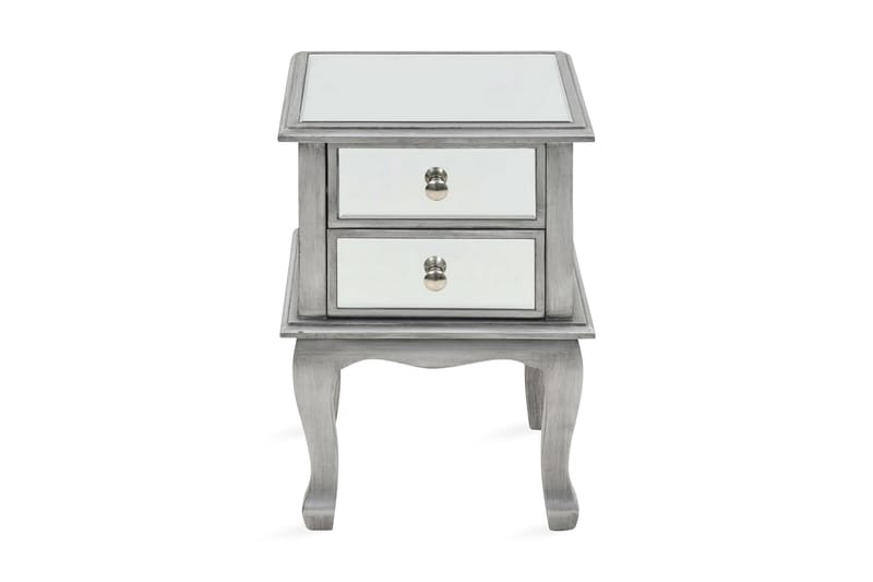 Natbord Med Spejl Mdf Og Glas 34,5 X 30 X 50 Cm - Sølv - Møbler - Borde - Aflastningsbord - Sengebord