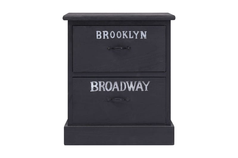Natborde 2 Stk. 38 X 28 X 45 Cm Kejsertræ Sort - Sort - Møbler - Borde - Aflastningsbord - Sengebord
