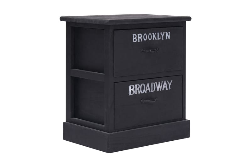 Natborde 2 Stk. 38 X 28 X 45 Cm Kejsertræ Sort - Sort - Møbler - Borde - Aflastningsbord - Sengebord