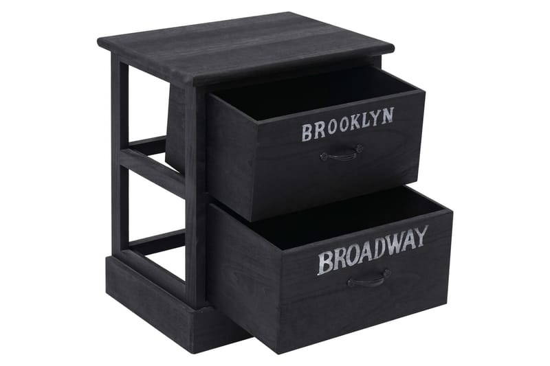 Natborde 2 Stk. 38 X 28 X 45 Cm Kejsertræ Sort - Sort - Møbler - Borde - Aflastningsbord - Sengebord