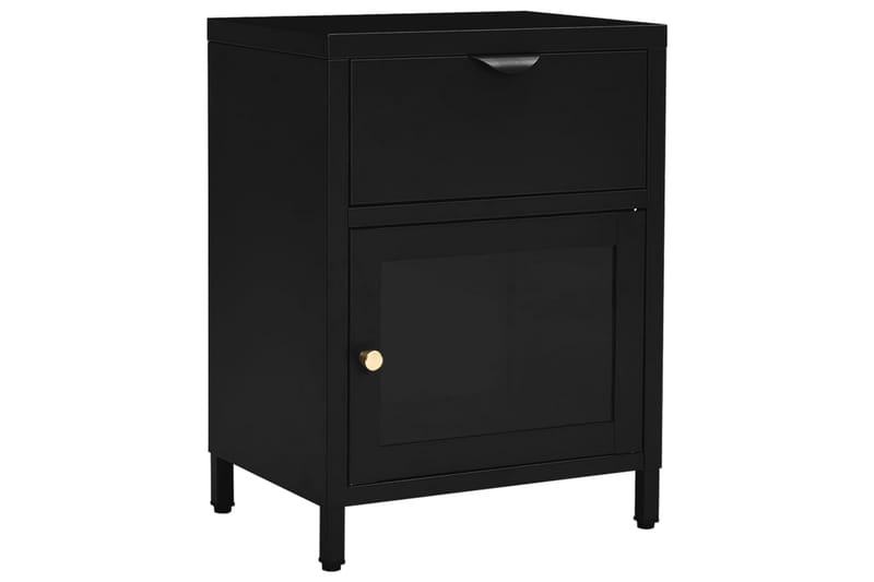 natborde 2 stk. 40x30x54,5 cm stål og glas sort - Sort - Møbler - Borde - Aflastningsbord - Sengebord