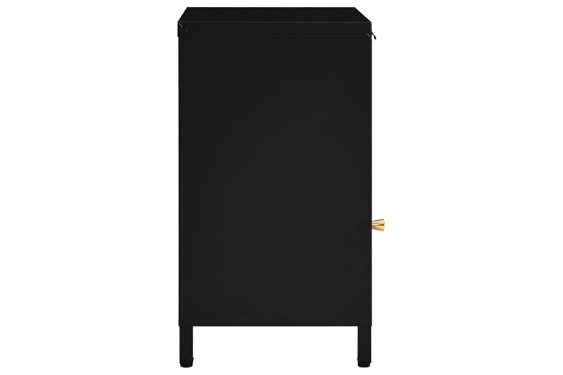natborde 2 stk. 40x30x54,5 cm stål og glas sort - Sort - Møbler - Borde - Aflastningsbord - Sengebord