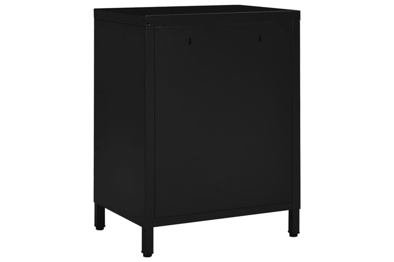 natborde 2 stk. 40x30x54,5 cm stål og glas sort - Sort - Møbler - Borde - Aflastningsbord - Sengebord