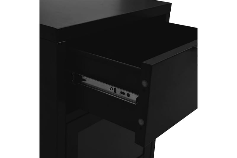 natborde 2 stk. 40x30x54,5 cm stål og glas sort - Sort - Møbler - Borde - Aflastningsbord - Sengebord