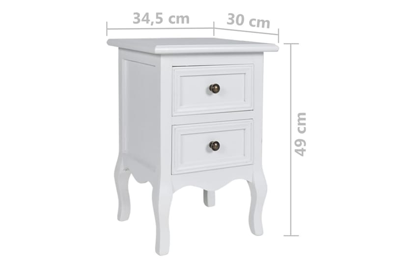 Natborde 4 Stk. Med 2 Skuffer Mdf Hvid - Hvid - Møbler - Borde - Aflastningsbord - Sengebord