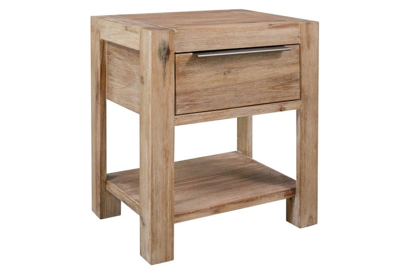 natborde med skuffer 2 stk. 40x30x48 cm massivt akacietræ - Brun - Møbler - Borde - Aflastningsbord - Sengebord