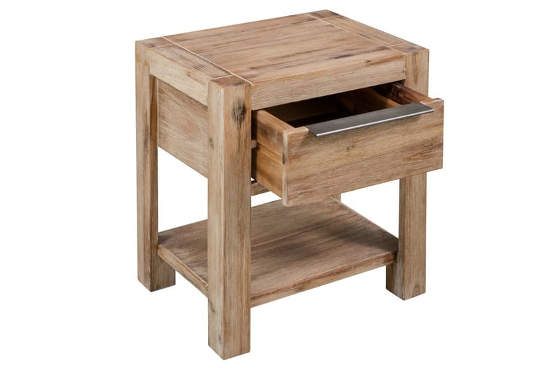 natborde med skuffer 2 stk. 40x30x48 cm massivt akacietræ - Brun - Møbler - Borde - Aflastningsbord - Sengebord