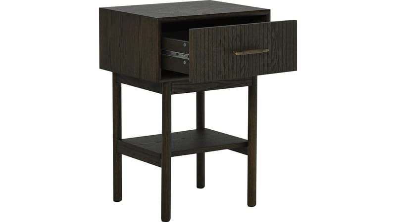 Sengebord NFG Lyon 1 skuffe Brunlackad ek 66 cm - Brunlakeret eg - Møbler - Borde - Aflastningsbord - Sengebord