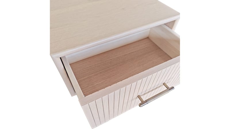 Sengebord NFG Lyon 1 skuffe Vitpigmenterad ek 66 cm - Hvidpigmenteret eg - Møbler - Borde - Aflastningsbord - Sengebord