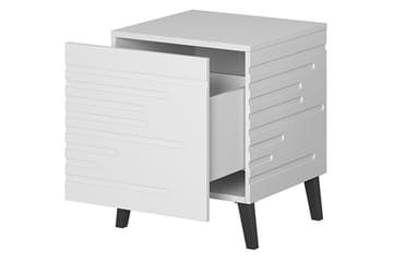 Novaj Sengebord 44 cm - Mat Hvid/Sort - Møbler - Borde - Aflastningsbord - Sengebord