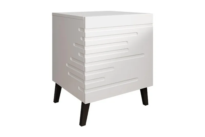 Novaj Sengebord 44 cm - Mat Hvid/Sort - Møbler - Borde - Aflastningsbord - Sengebord