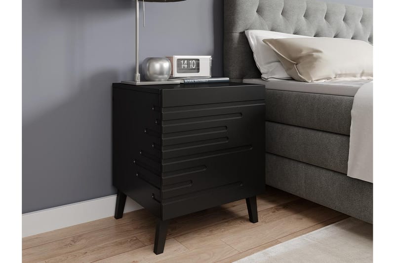 Novaj Sengebord 44 cm - Mat Sort - Møbler - Borde - Aflastningsbord - Sengebord