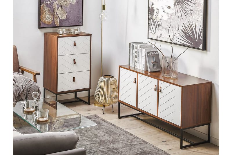 Nueva Kommode 49 cm - Mørkebrun/Hvid - Møbler - Borde - Aflastningsbord - Sengebord