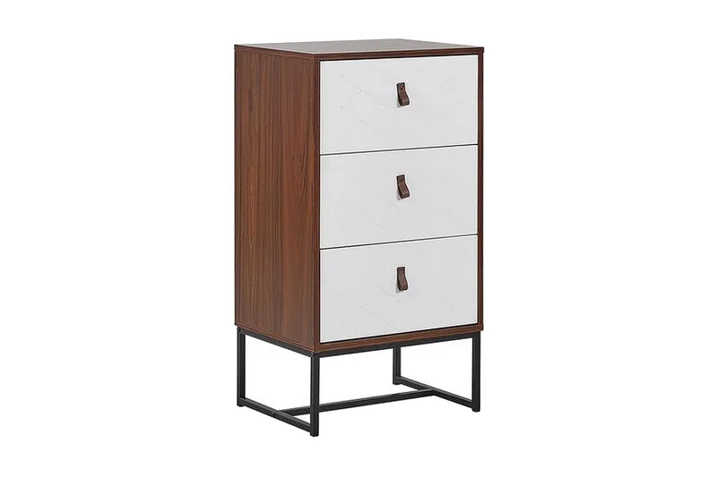 Nueva Kommode 49 cm - Mørkebrun/Hvid - Møbler - Borde - Aflastningsbord - Sengebord